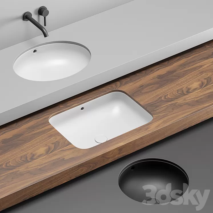 Cielo Undercounter Washbasin Set 3D Model Free Download