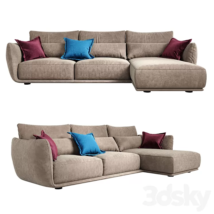 Cierre Clift sectional Sofa long chair left arm 3D Model
