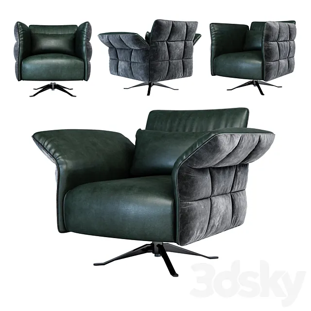 Cierre Eva Due armchair swivel star base 3D Model