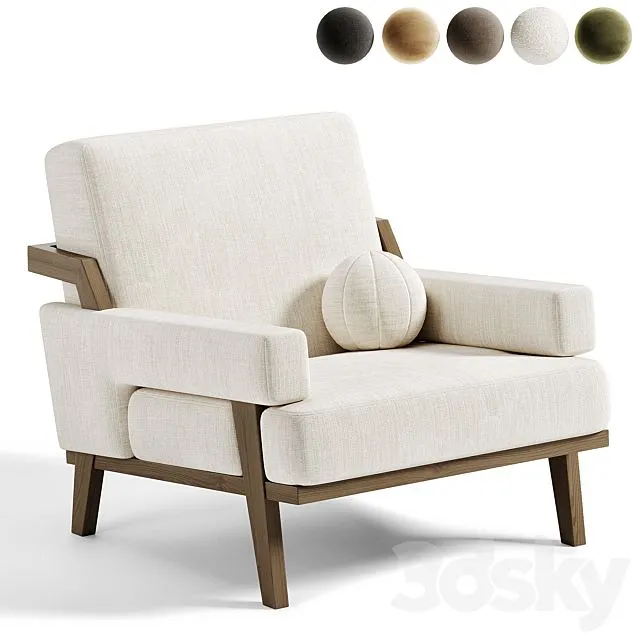 Cigar Ottoman Armchair 3D Model