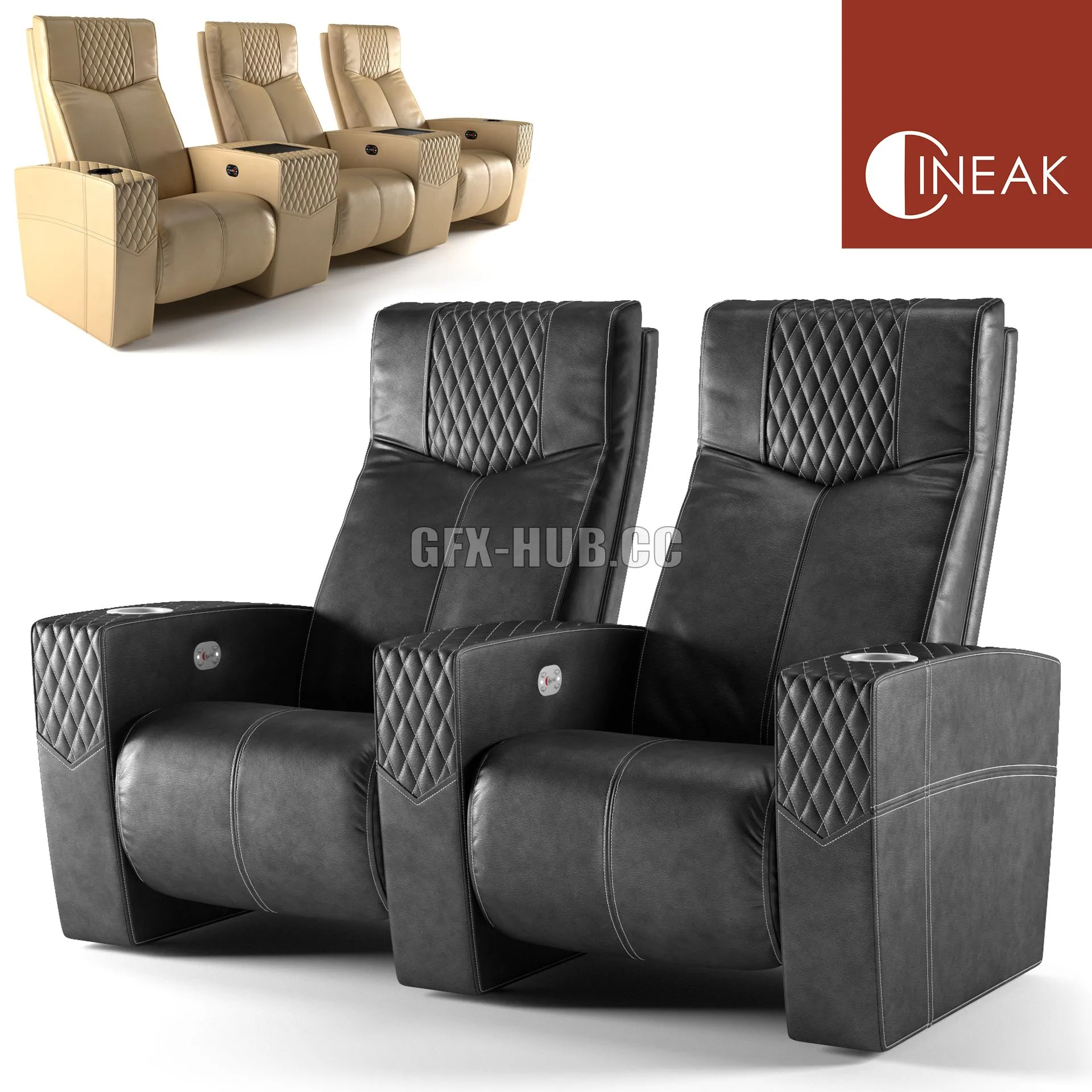 Cineak ferrier seating 3D Model