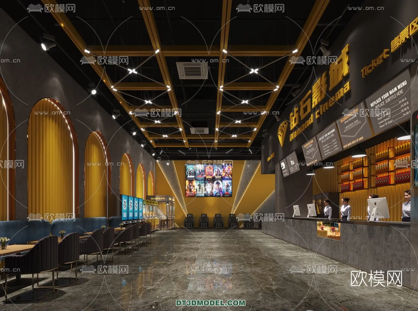 Cinema 3D Scenes – Movie Theater 3D Models – 004