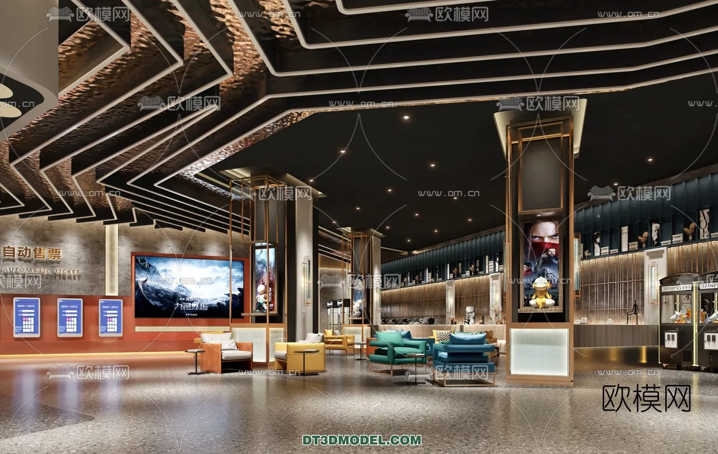 Cinema 3D Scenes – Movie Theater 3D Models – 008