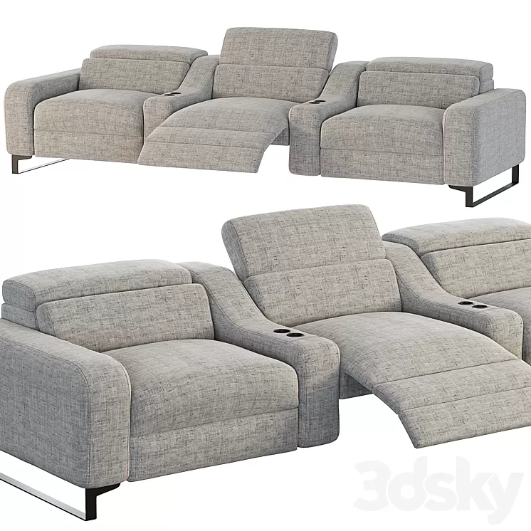 Cinema Lory Theater Sofa by Braccisofas 3D Model Cinema Lory Theater Sofa by Braccisofas 3D Model