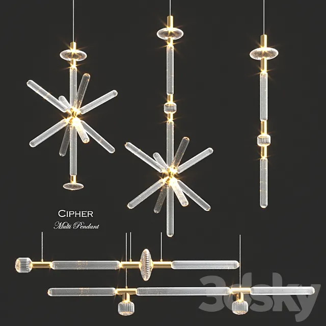 Cipher Multi Pendant Collection by LASVIT 3D Model