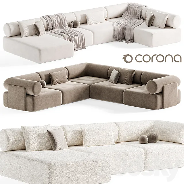 CIPRIANI U SHAPED SOFA Modern By lusso living 3D Model CIPRIANI U SHAPED SOFA Modern By lusso living 3D Model