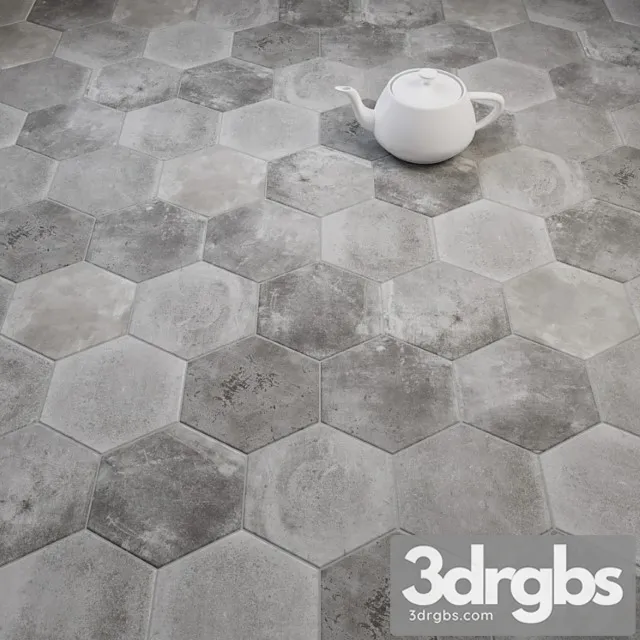 Cir Miami Esagona Dust Grey Ex Polvere Tile Set 3D Model Download