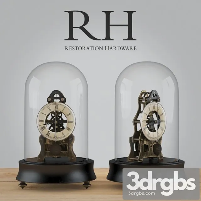 Circa 1900 French Pendulum Clock Cloche 3D Model Download