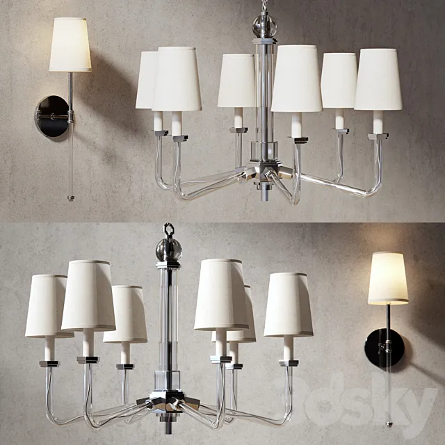 Circa Lighting Bennett Six Arm Chandelier 3D Model Circa Lighting Bennett Six Arm Chandelier 3D Model