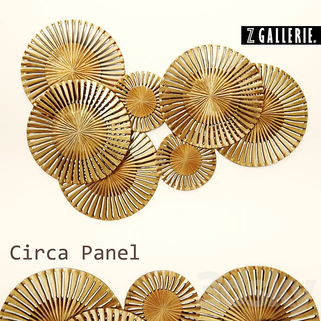 Circa Panel. Z Gallerie. discs. circles. wall decor. mural. picture. panel. metallic. luxury. golden. art 3DModel Circa Panel. Z Gallerie. discs. circles. wall decor. mural. picture. panel. metallic. luxury. golden. art 3DModel