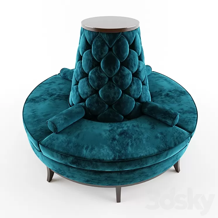 Circle Banquette Settee Lobby sofa 3D Model Circle Banquette Settee Lobby sofa 3D Model