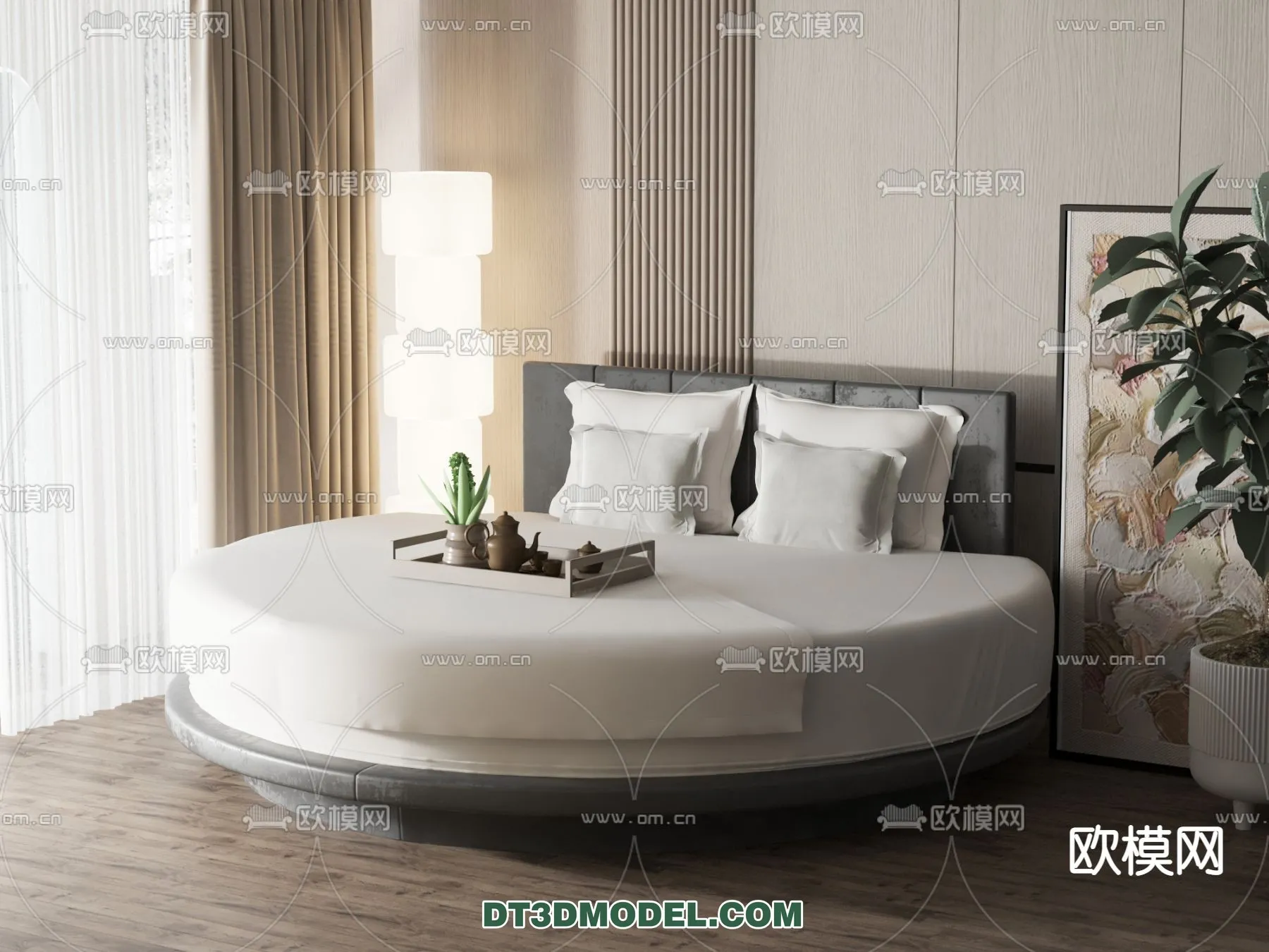 Circle Bed – Furniture 3D Models for Bedroom – 019