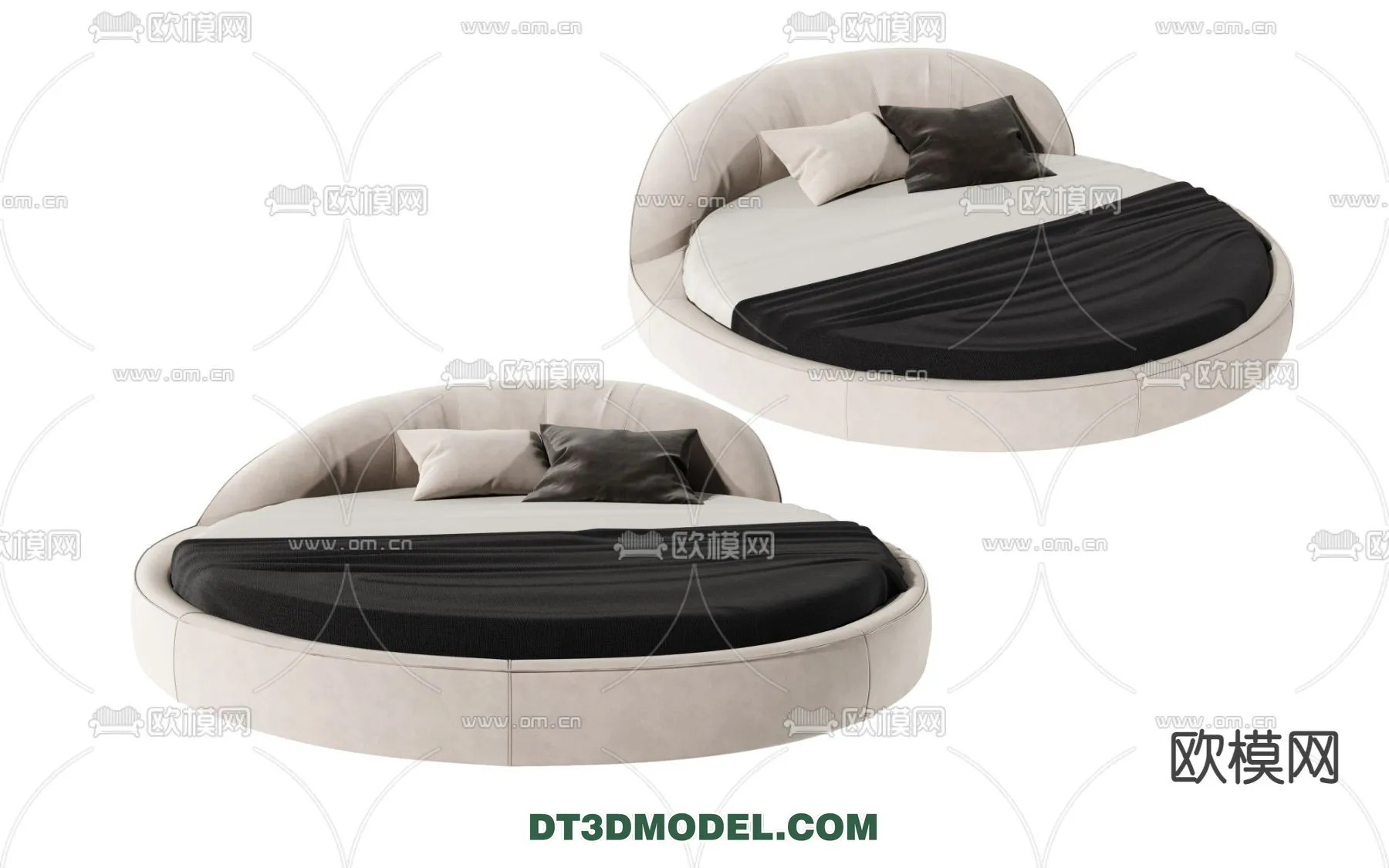 Circle Bed – Furniture 3D Models for Bedroom – 020