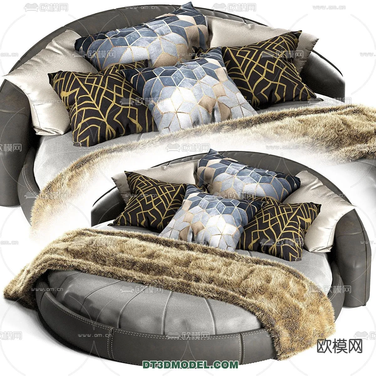 Circle Bed – Furniture 3D Models for Bedroom – 025