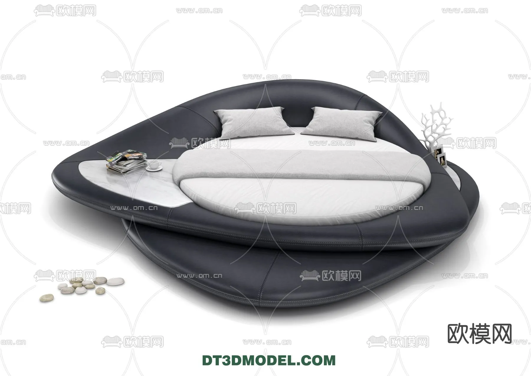 Circle Bed – Furniture 3D Models for Bedroom – 026