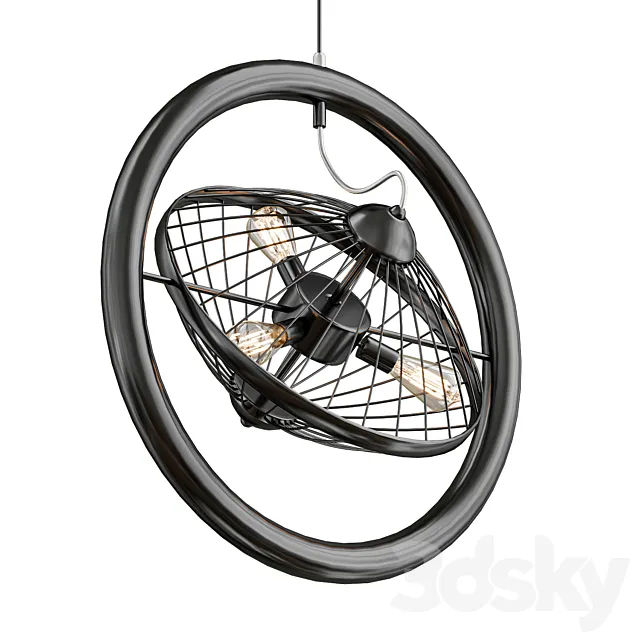 Circle Cage with Fan Design 3D Model