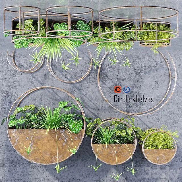 Circle shelves plants 3D Model Circle shelves plants 3D Model