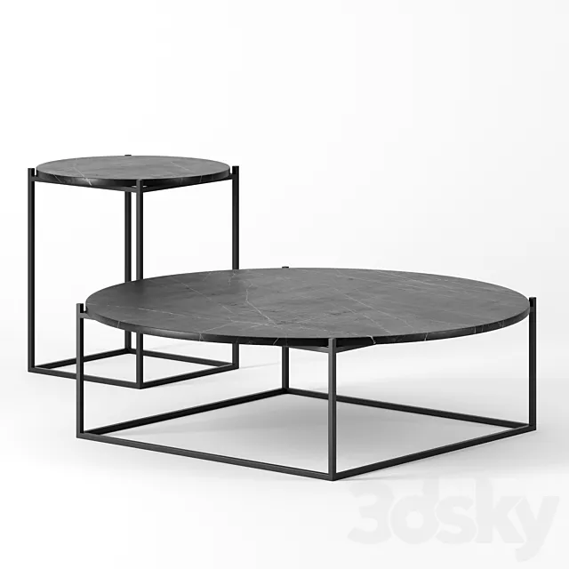 Circle tables set by Wendelbo 3D Model