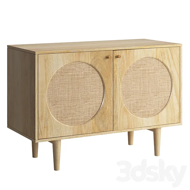 Circle Two Door Cabinet 3D Model Circle Two Door Cabinet 3D Model