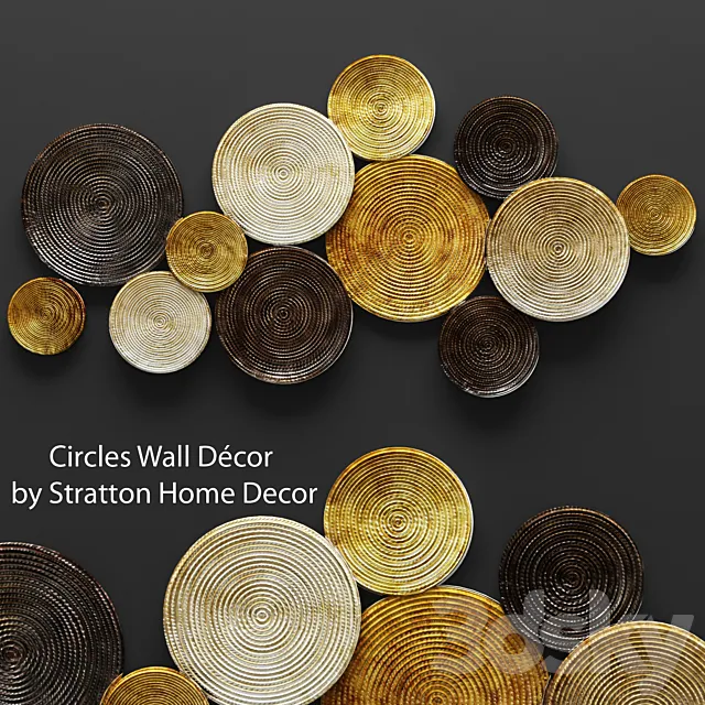 Circles Wall Decor. wall decor. disks. panels. picture. wall decor. gold. luxury. panel. design. metal decor 3DModel Circles Wall Decor. wall decor. disks. panels. picture. wall decor. gold. luxury. panel. design. metal decor 3DModel