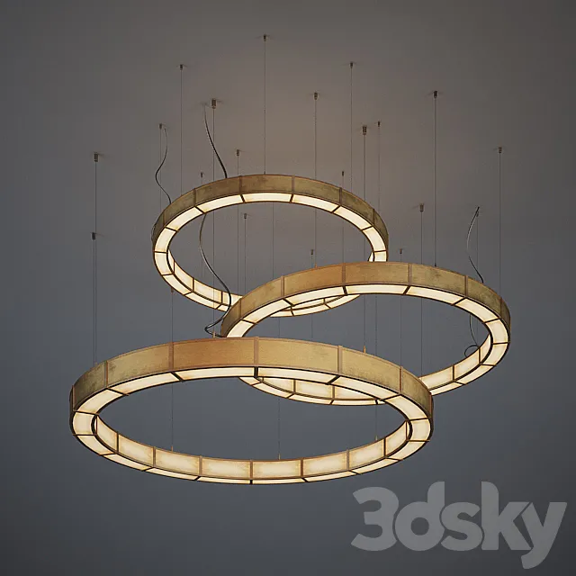 Circular Pendant light (copper) 3D Model Circular Pendant light (copper) 3D Model