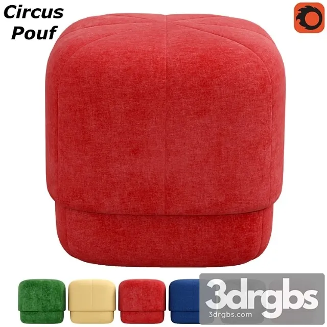 Circus pouf – stool small 2 3D Model Download
