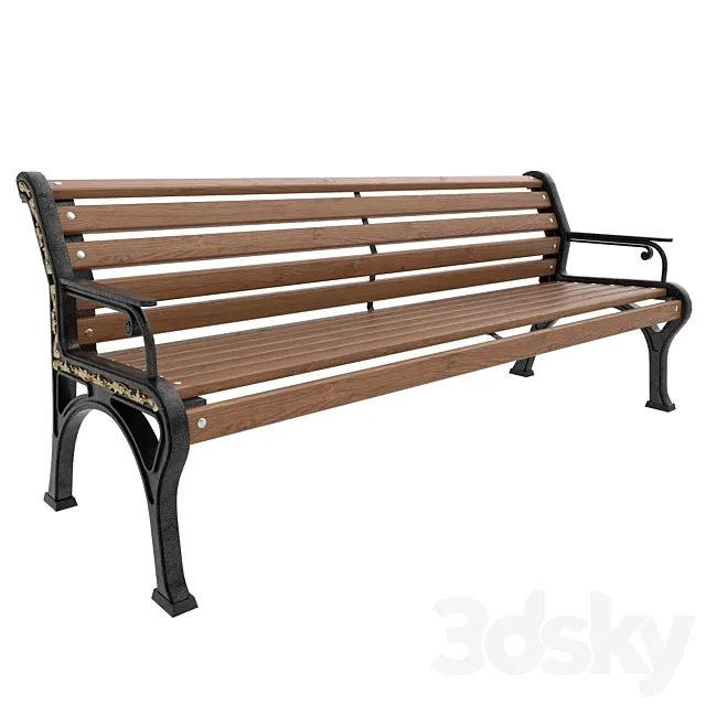 City Bench Retro 3DModel City Bench Retro 3DModel