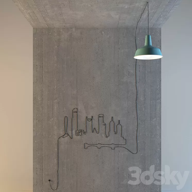 City Skyline Pendant Light 3D Model