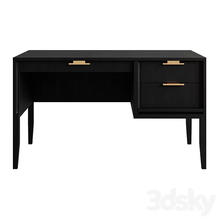 City Writing desk small (drawers on the right) 3D Model Free Download