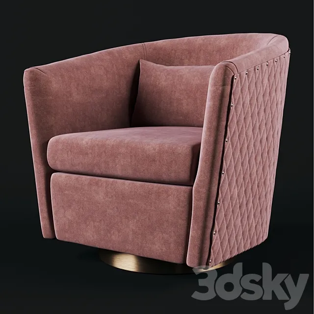 Clara Swivel Barrel Chair 3D Model Clara Swivel Barrel Chair 3D Model