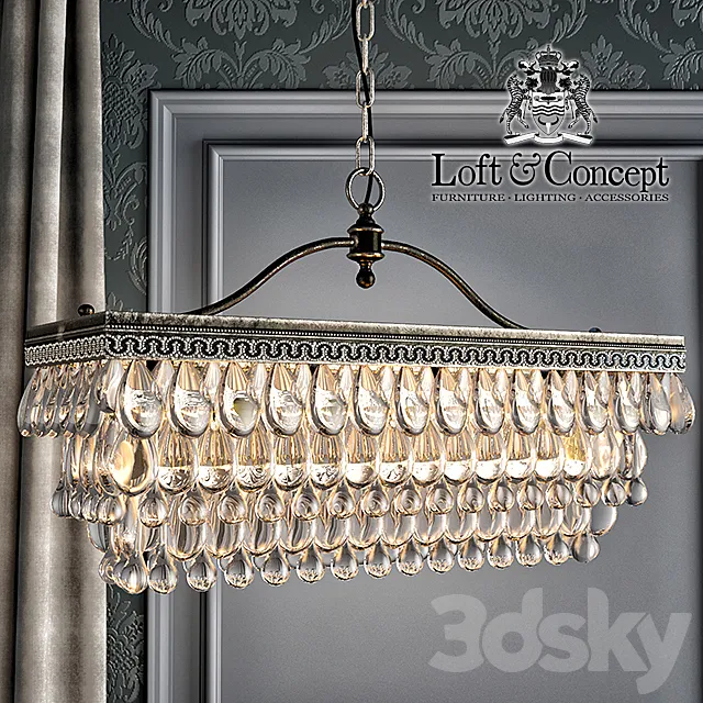 Clarissa Glass Drop Pendant 3DModel