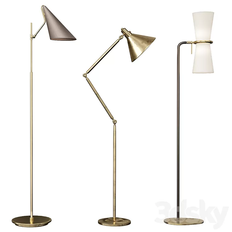 Clarkson Triple Floor Lamp 3D Model Clarkson Triple Floor Lamp 3D Model