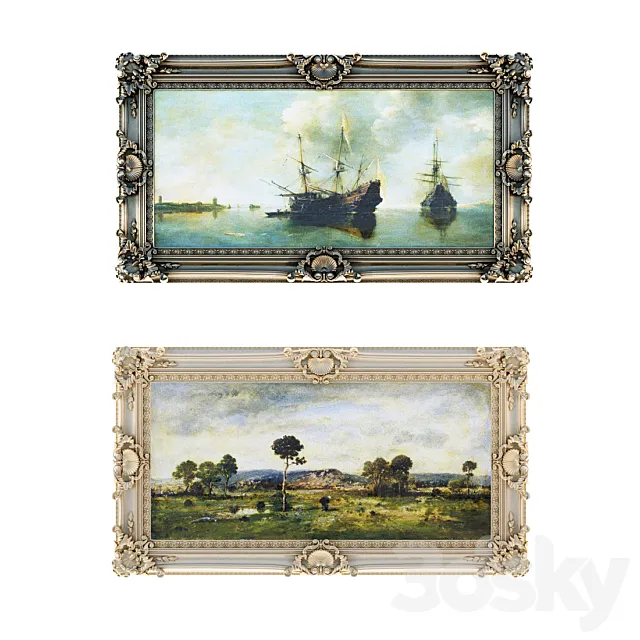 Classic baguette. a frame for framing paintings and mirrors 3DModel