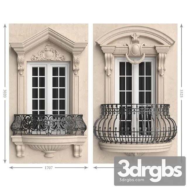 Classic balconies 2 3D Model Download