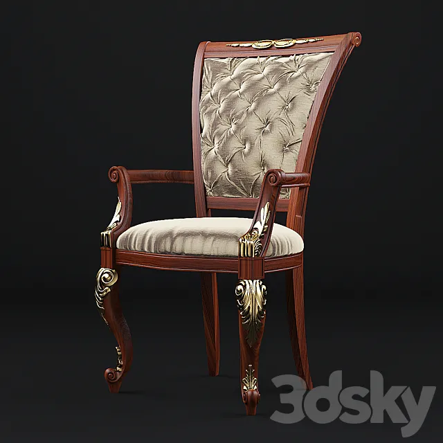 Classic baroque chair 3D Model