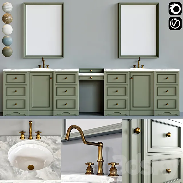 classic bathroom furniture 01 3DModel classic bathroom furniture 01 3DModel