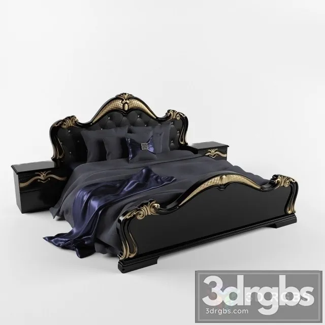 Classic Black Bed 2 3D Model Download Classic Black Bed 2 3D Model Download