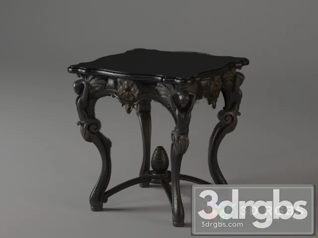 Classic Black Wood Table 3D Model Download