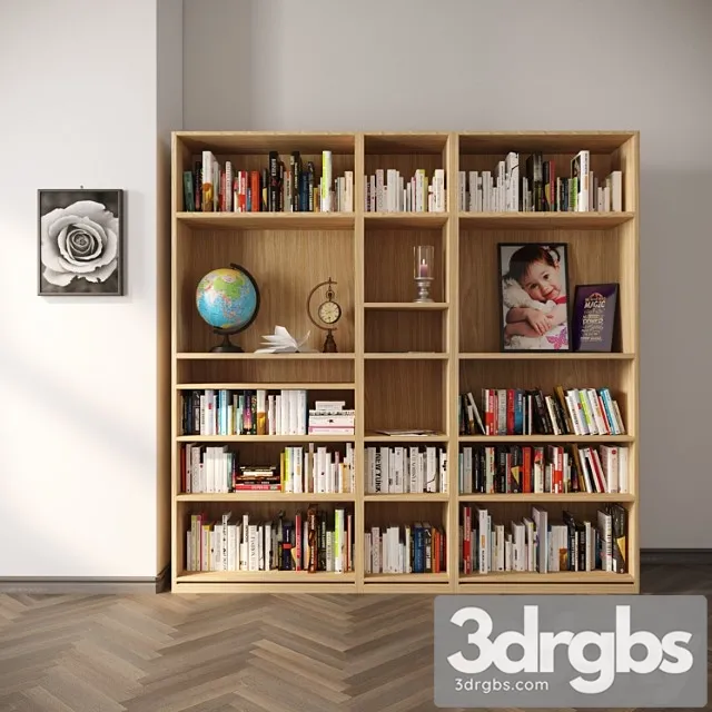 Classic book shelf yk2 3D Model Download