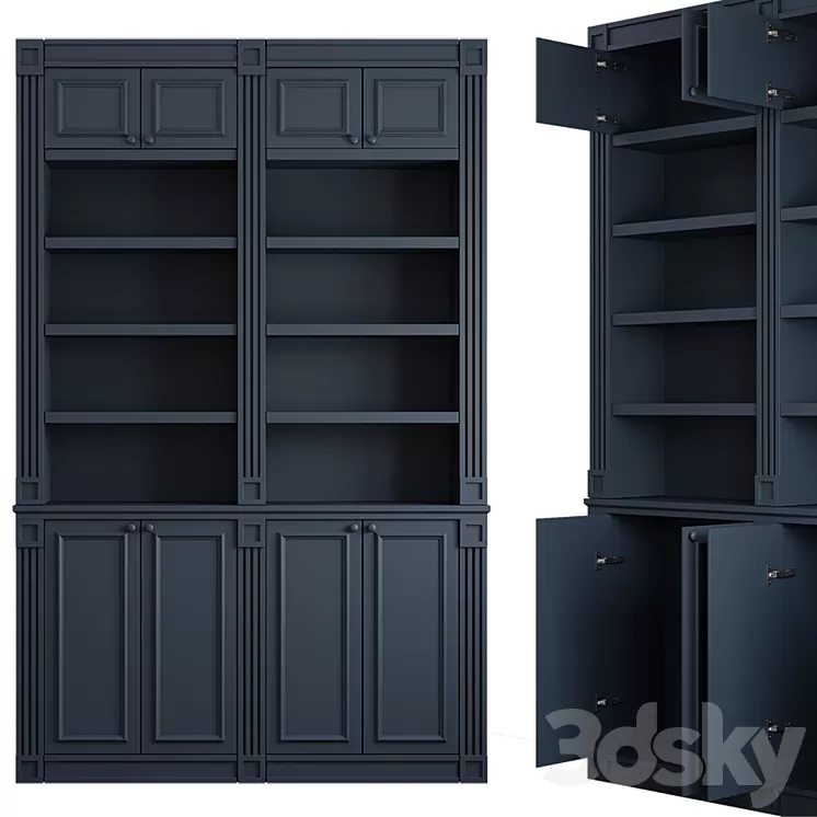 Classic Bookcase 1 3D Model Free Download