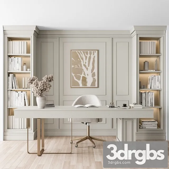 Classic Boss Desk and Library Set Office Furniture 277 3D Model Download Classic Boss Desk and Library Set Office Furniture 277 3D Model Download