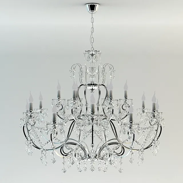 Classic chandelier in chrome 3D Model Classic chandelier in chrome 3D Model