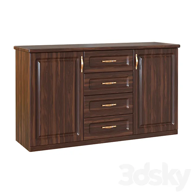Classic chest of drawers 2 for TV 3D Model Classic chest of drawers 2 for TV 3D Model
