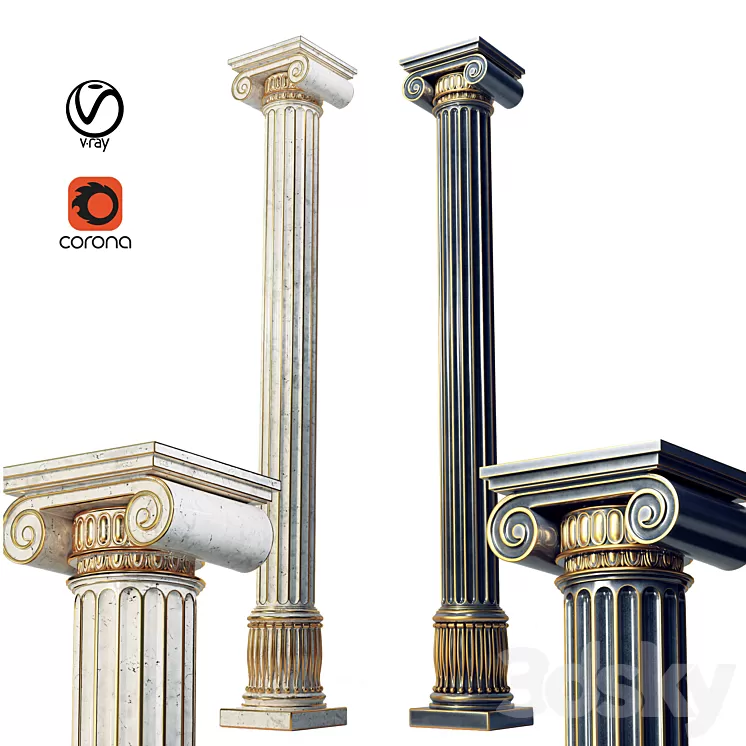 classic column 02 3D Model classic column 02 3D Model