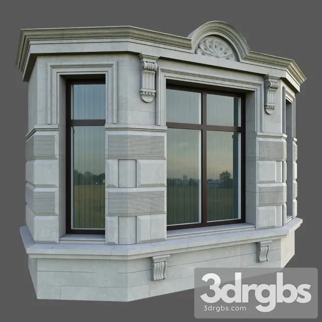 Classic Corner Window 3D Model Download