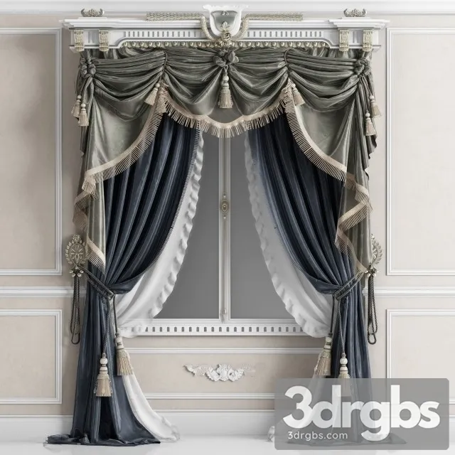 Classic Curtain 01 3D Model Download
