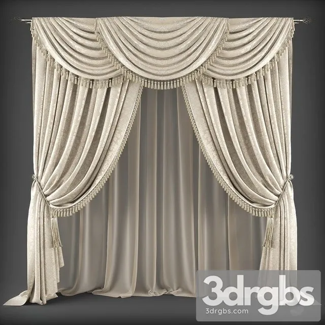 Classic Curtain 02 3D Model Download