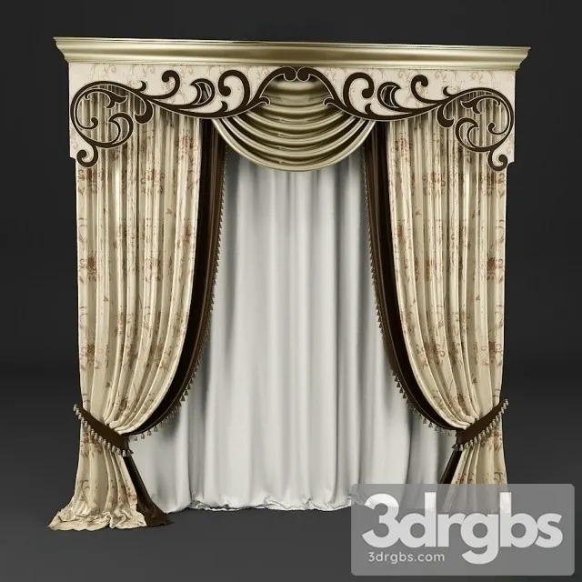 Classic Curtain 04 3D Model Download
