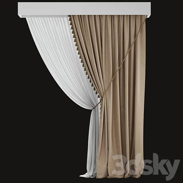 Classic curtain 3D Model Classic curtain 3D Model
