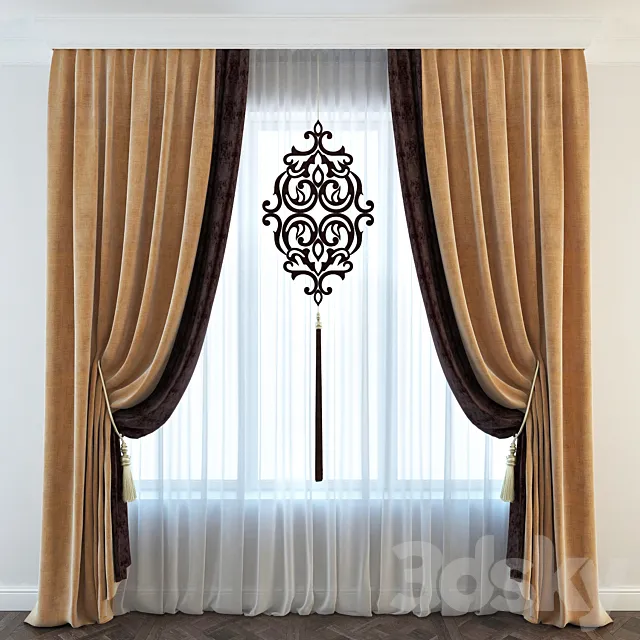 Classic curtain 3DModel Classic curtain 3DModel
